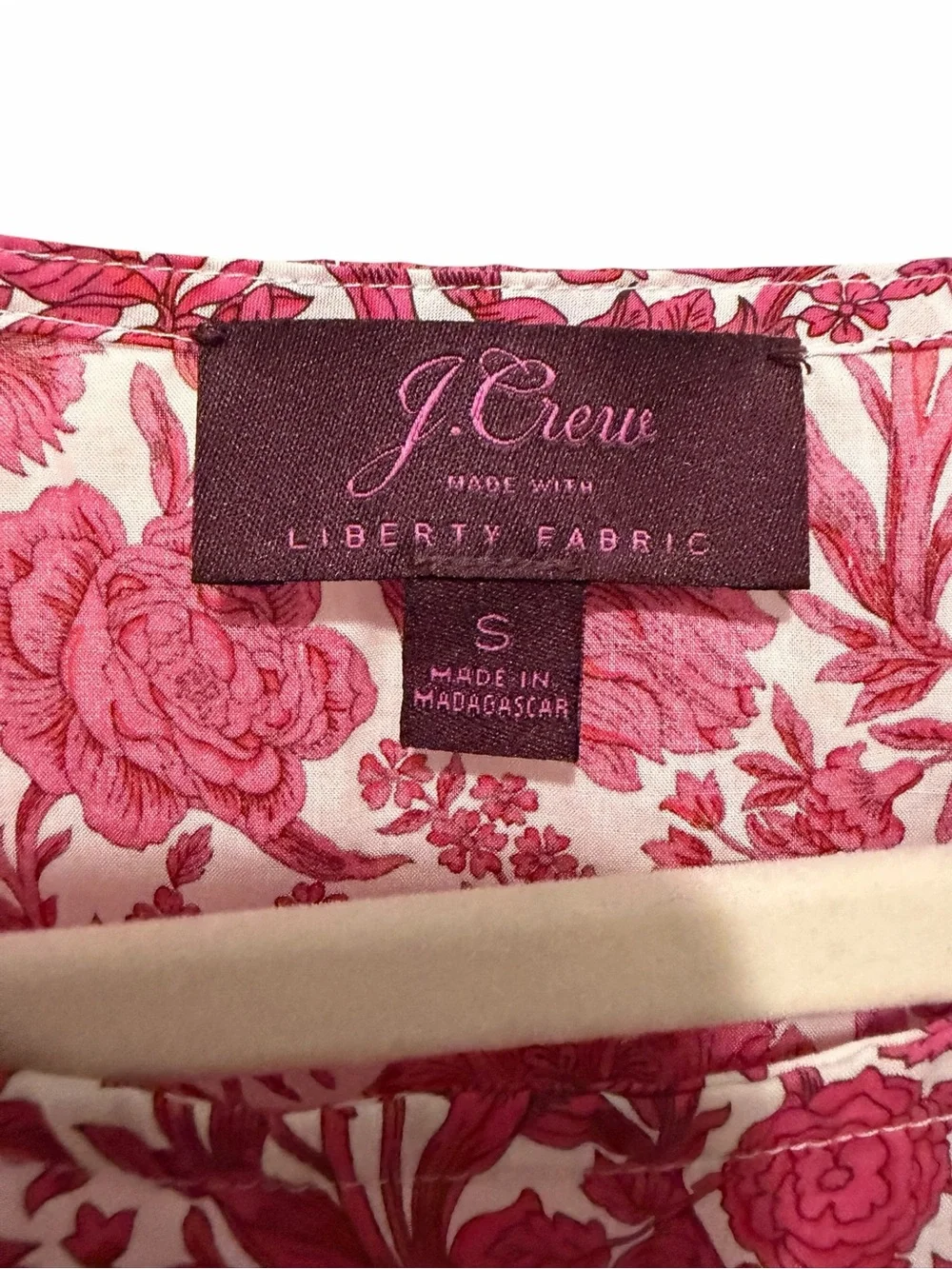 J. Crew Rose-Print Long Sleeve Scoop Neck Blouse Ruffle Sleeves NWOT Small